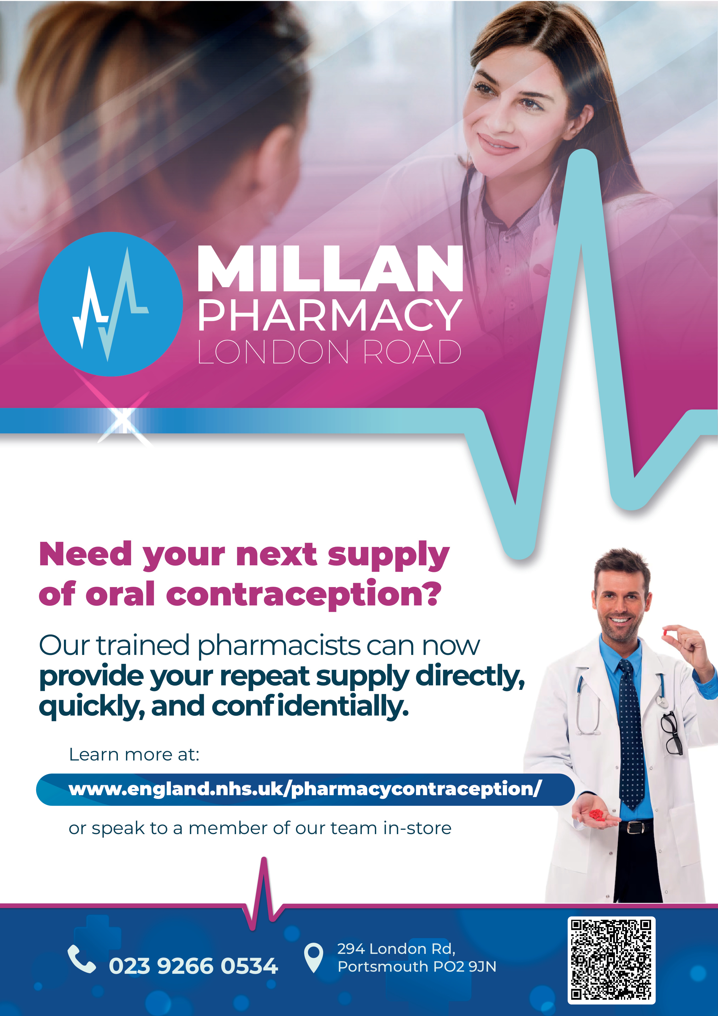 Millan Pharmacy Oral Contraception Service poster